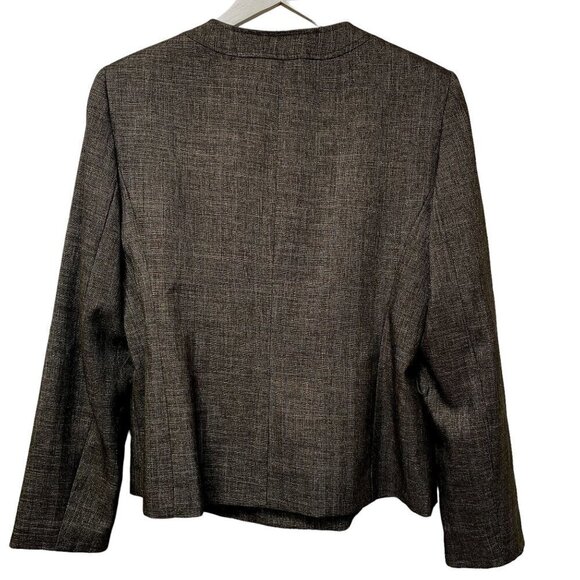 EVAN PICONE Belted Jacket  Size 10 Womens Blazer All Season Black Brown Weave - Picture 7 of 9